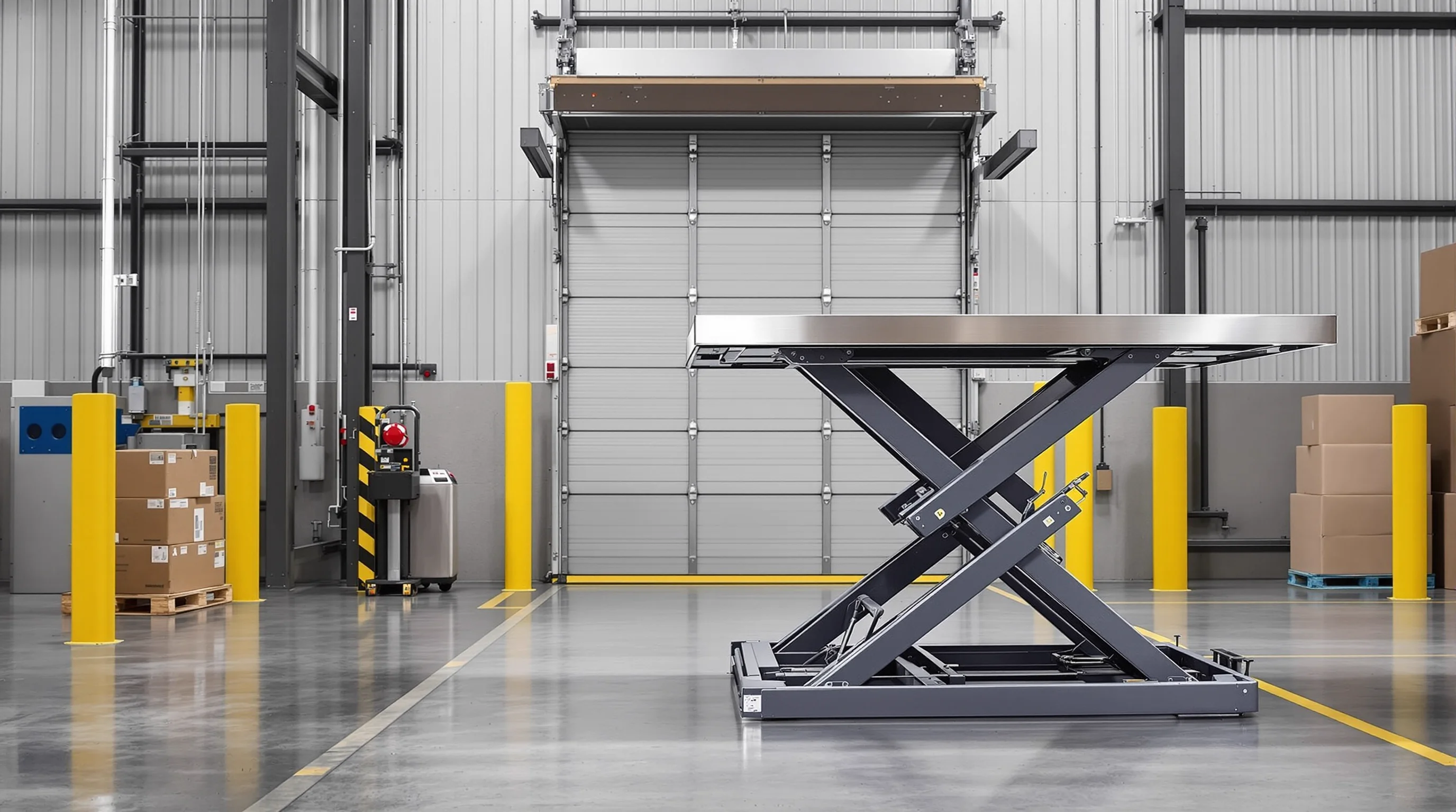 Scissor lift table supplied with a racking project